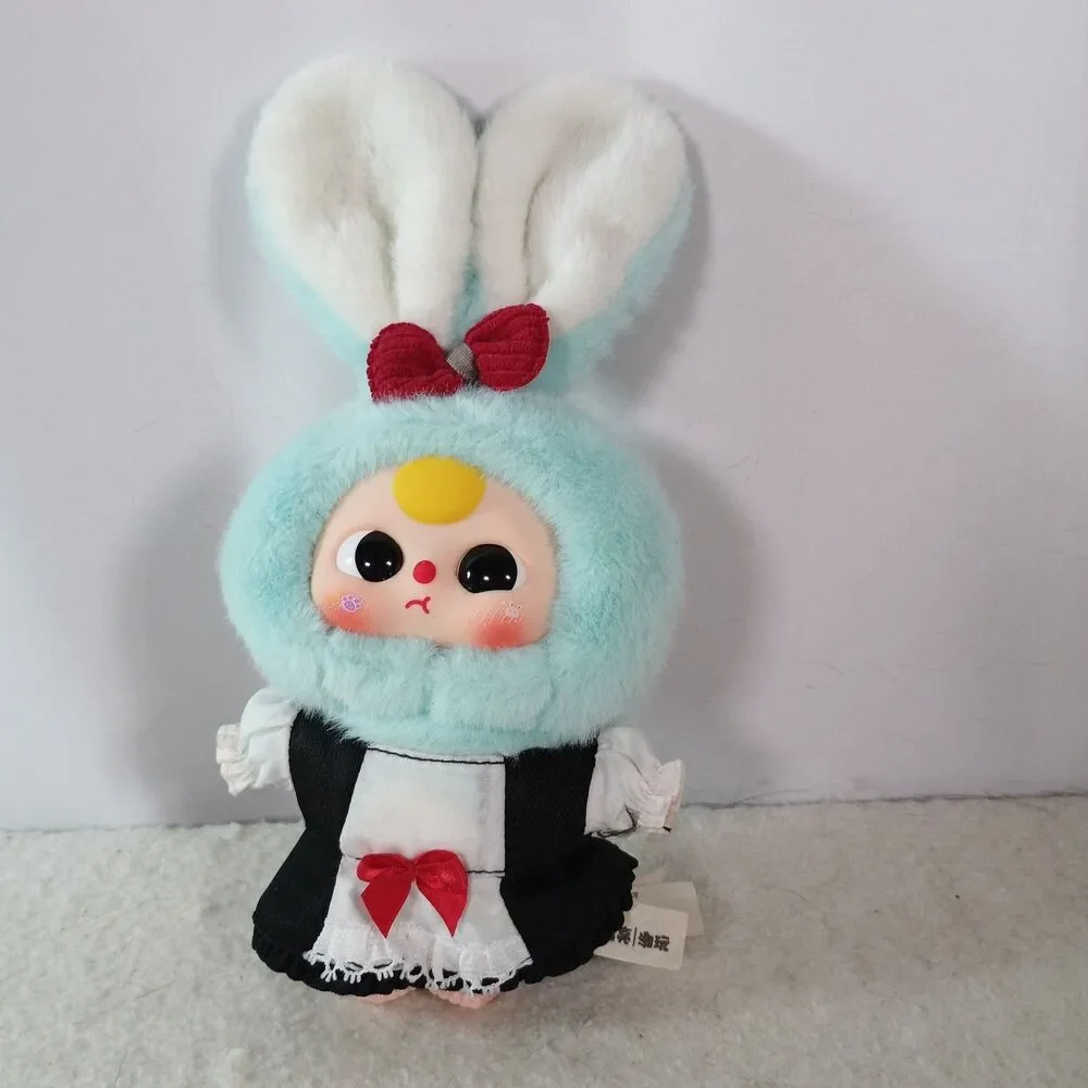 Baby Three Cure Planet Blue Bunny Maid Plush Pendant Rabbit Bag Charm Kawaii